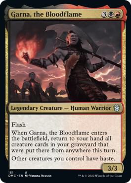 Garna, the Bloodflame 151 card from Commander: Dominaria United