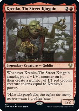 Krenko, Tin Street Kingpin 124 card from Commander: Dominaria United