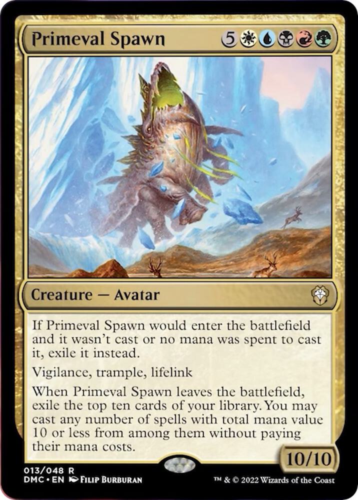 Primeval Spawn 13 card from Commander: Dominaria United