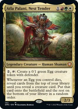 Atla Palani, Nest Tender 142 card from Commander: Dominaria United