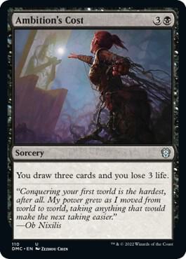Ambition's Cost 110 card from Commander: Dominaria United