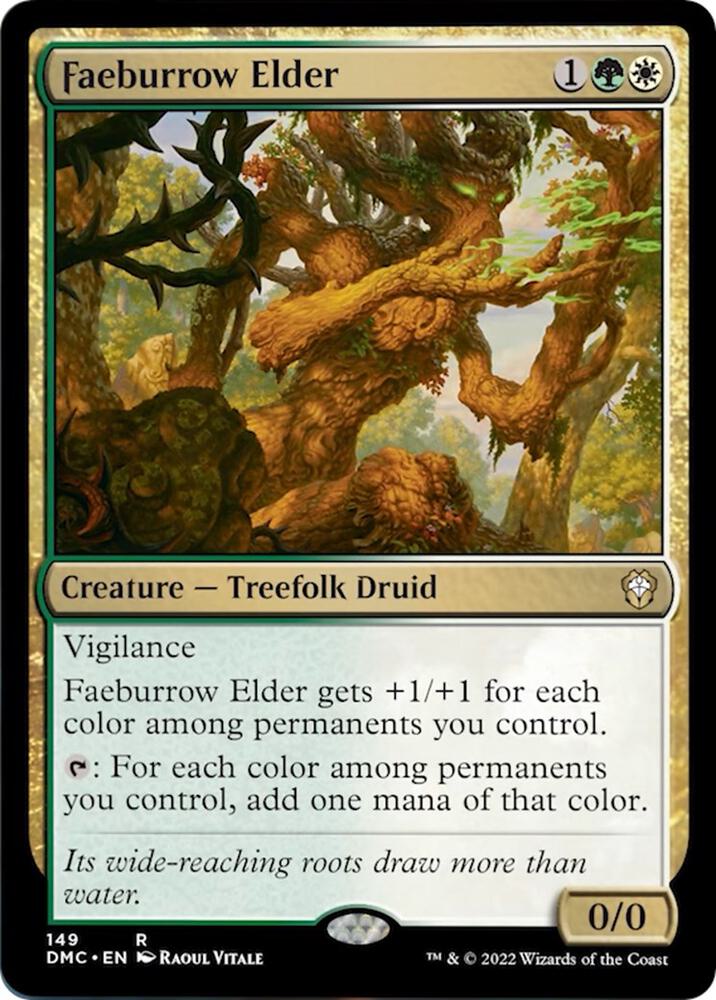 Faeburrow Elder 149 card from Commander: Dominaria United