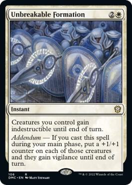 Unbreakable Formation 106 card from Commander: Dominaria United