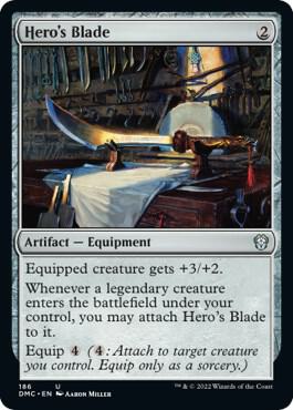 Hero's Blade 186 card from Commander: Dominaria United