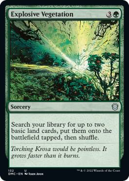 Explosive Vegetation 132 card from Commander: Dominaria United