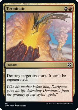Terminate 172 card from Commander: Dominaria United