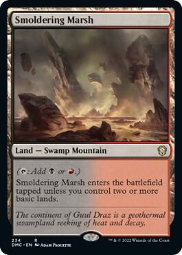 Smoldering Marsh 234 card from Commander: Dominaria United