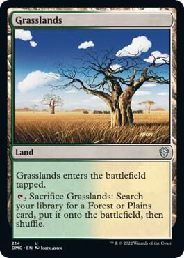 Grasslands 214 card from Commander: Dominaria United
