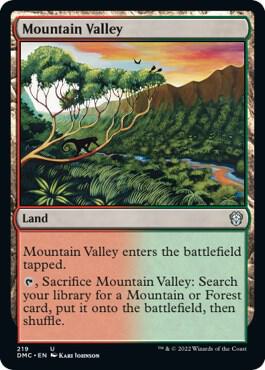 Mountain Valley 219 card from Commander: Dominaria United