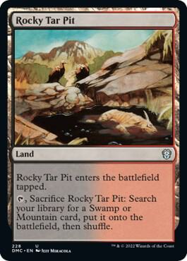 Rocky Tar Pit 228 card from Commander: Dominaria United