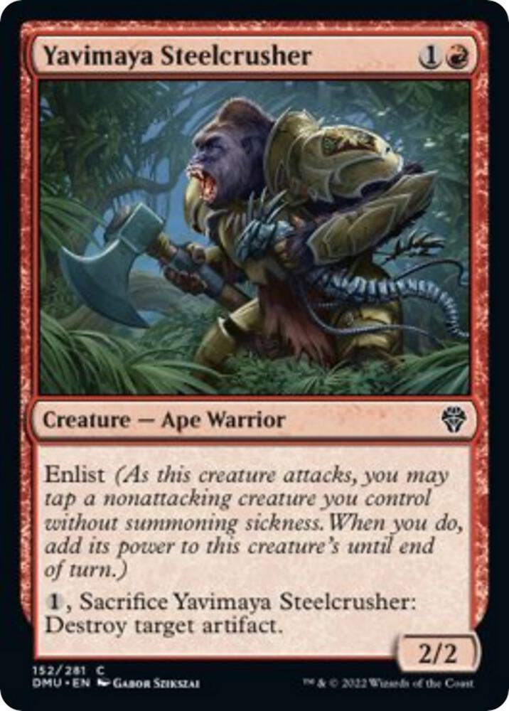 Yavimaya Steelcrusher 152 card from Dominaria United