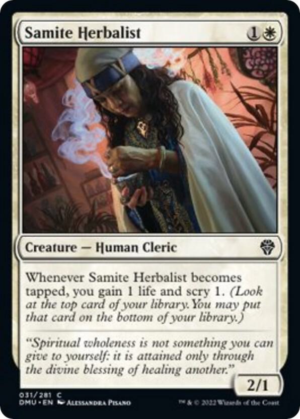 Samite Herbalist 31 card from Dominaria United