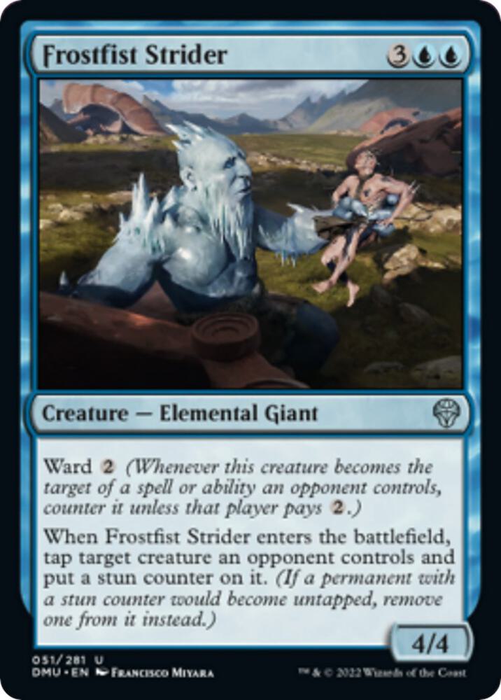 Frostfist Strider 51 card from Dominaria United