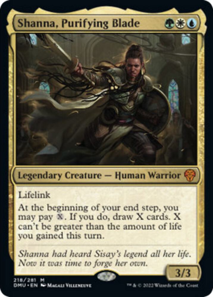 Shanna, Purifying Blade 218 card from Dominaria United