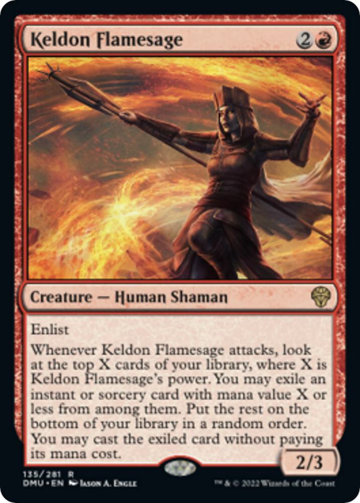Keldon Flamesage 135 card from Dominaria United