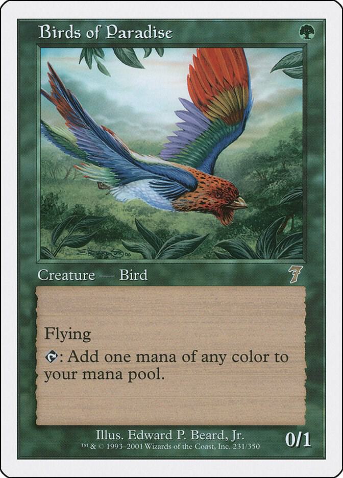 Birds of Paradise 231 card from 7th Edition