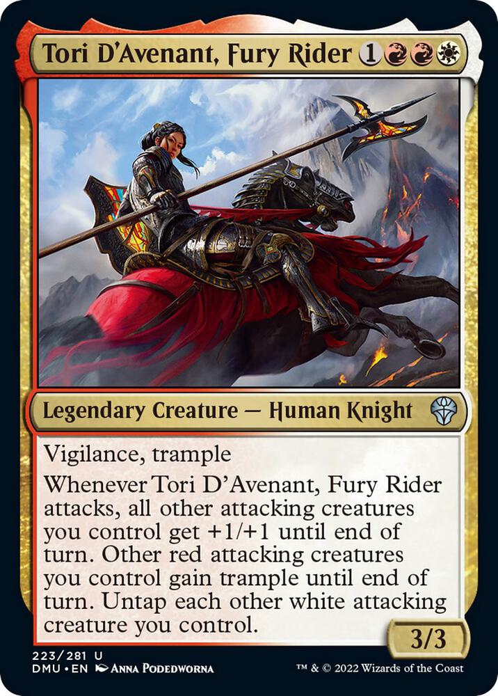 Tori D'Avenant, Fury Rider 223 card from Dominaria United