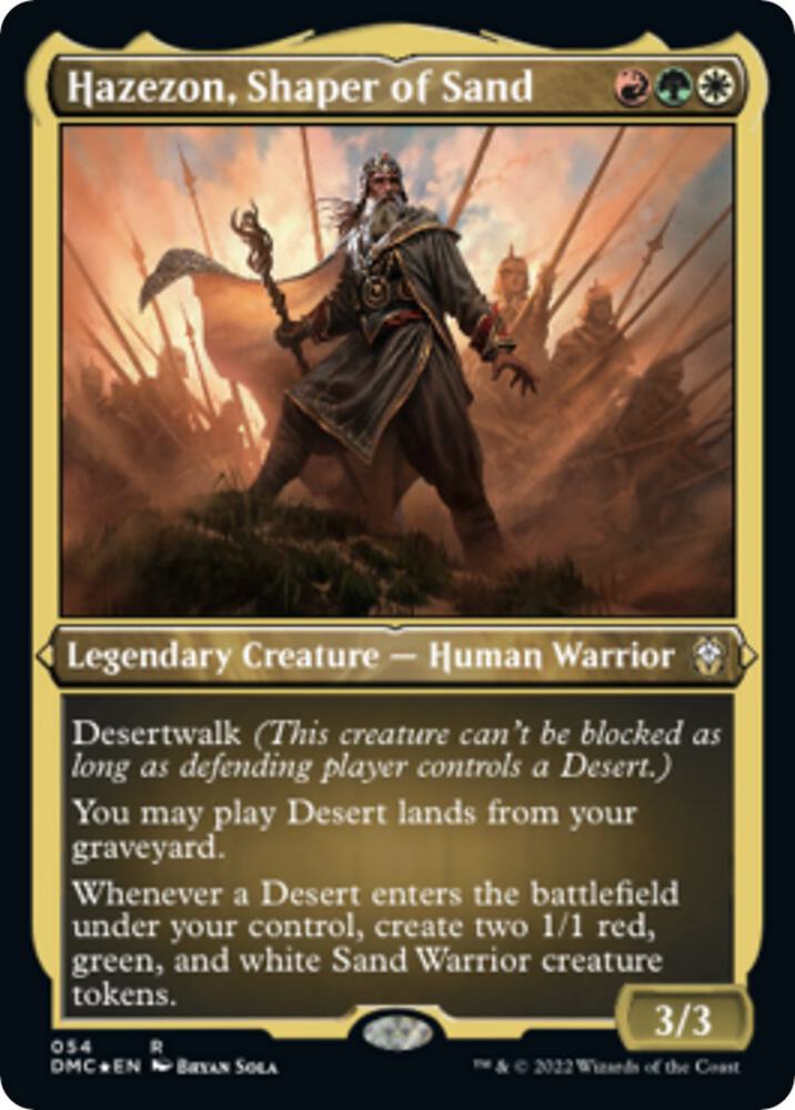 Hazezon, Shaper of Sand (Foil Etched) 54 card from Commander: Dominaria United