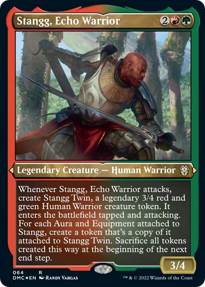 Stangg, Echo Warrior (Foil Etched) 64 card from Commander: Dominaria United