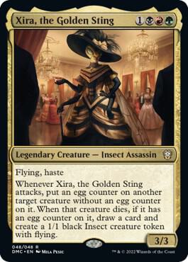 Xira, the Golden Sting 48 card from Commander: Dominaria United