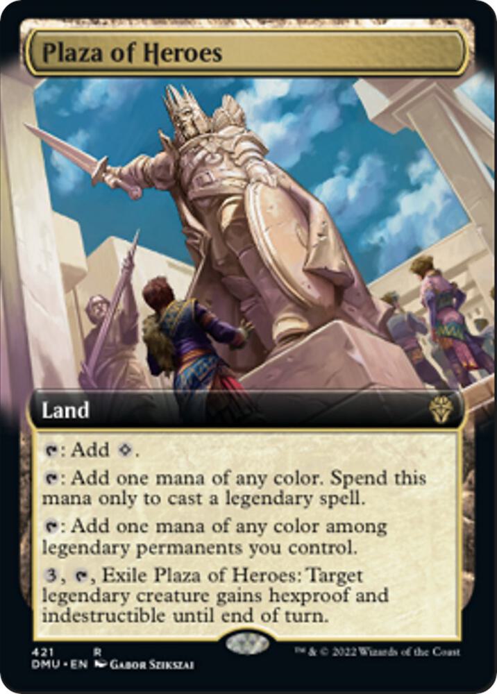 Plaza of Heroes (Extended Art) 421 card from Dominaria United