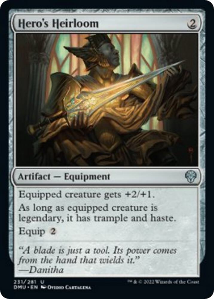 Hero's Heirloom 231 card from Dominaria United