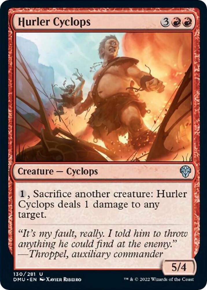 Hurler Cyclops 130 card from Dominaria United