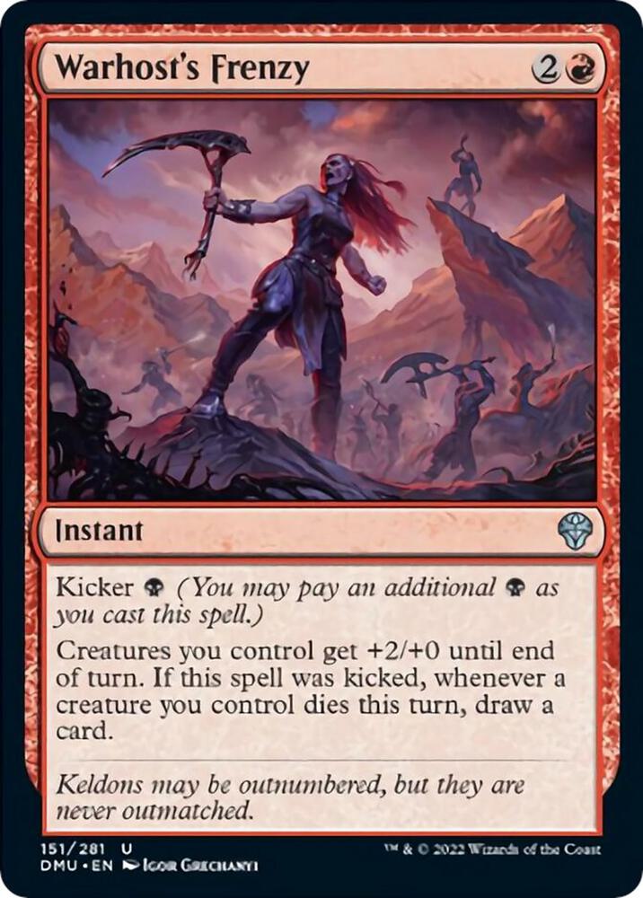 Warhost's Frenzy 151 card from Dominaria United