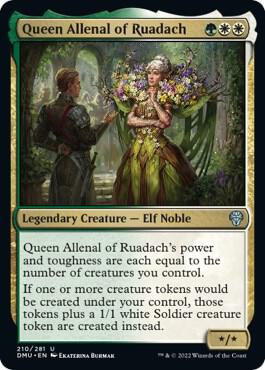 Queen Allenal of Ruadach 210 card from Dominaria United