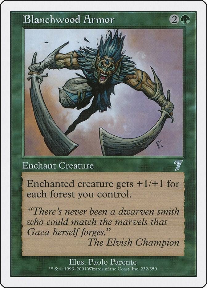 Blanchwood Armor 232 card from 7th Edition