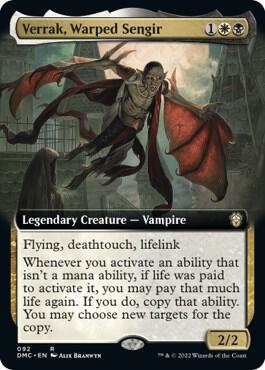 Verrak, Warped Sengir (Extended Art) 92 card from Commander: Dominaria United