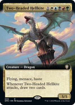 Two-Headed Hellkite (Extended Art) 90 card from Commander: Dominaria United