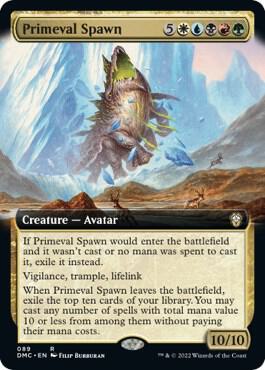 Primeval Spawn (Extended Art) 89 card from Commander: Dominaria United