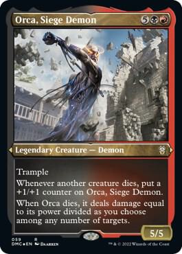 Orca, Siege Demon (Foil Etched) 59 card from Commander: Dominaria United