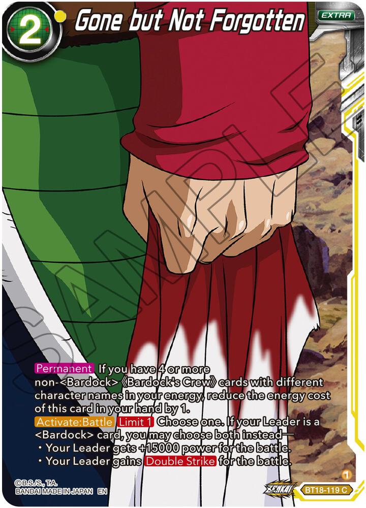 Gone but Not Forgotten BT18-119 card from Dawn of the Z-Legends