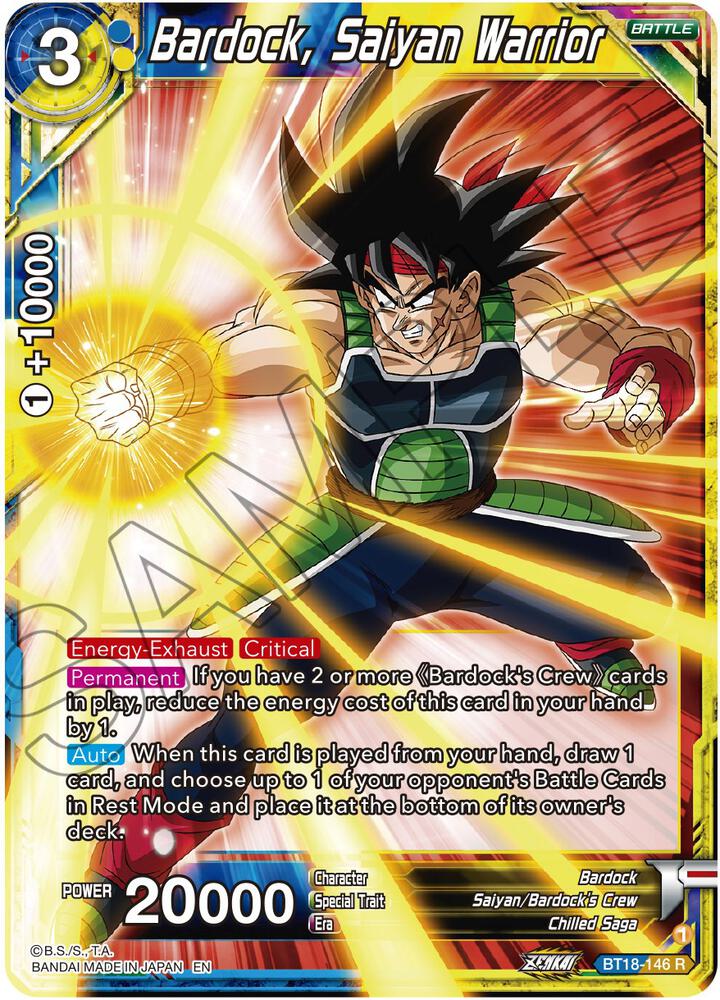 Bardock, Saiyan Warrior BT18-146 card from Dawn of the Z-Legends