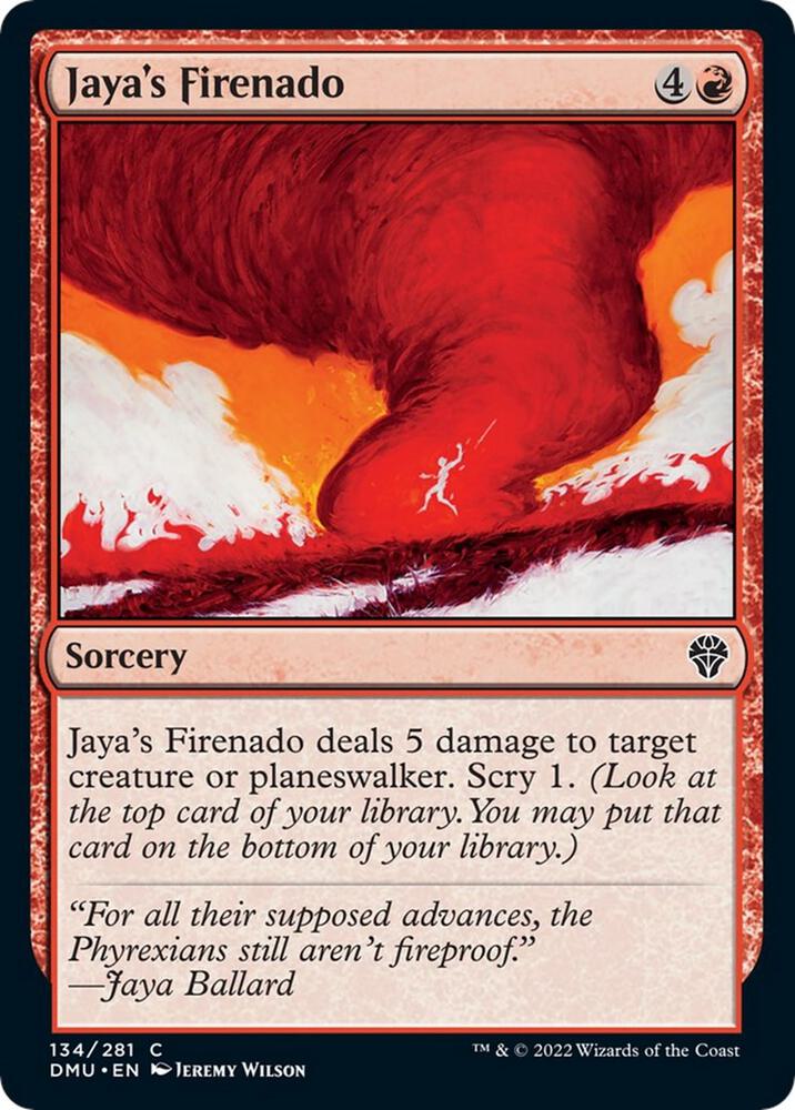 Jaya's Firenado 134 card from Dominaria United