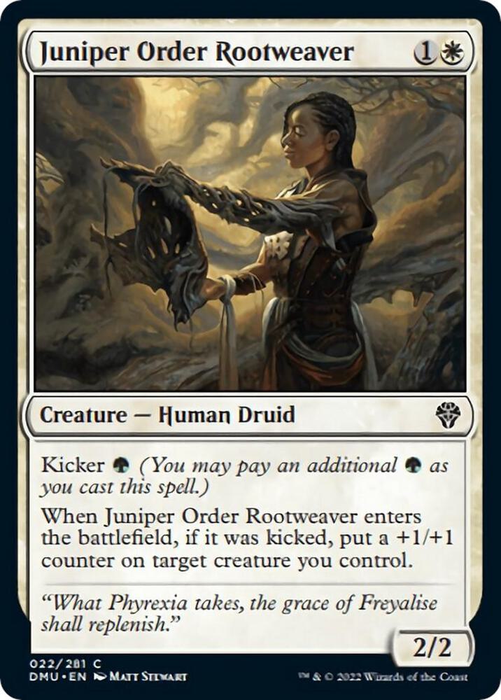 Juniper Order Rootweaver 22 card from Dominaria United