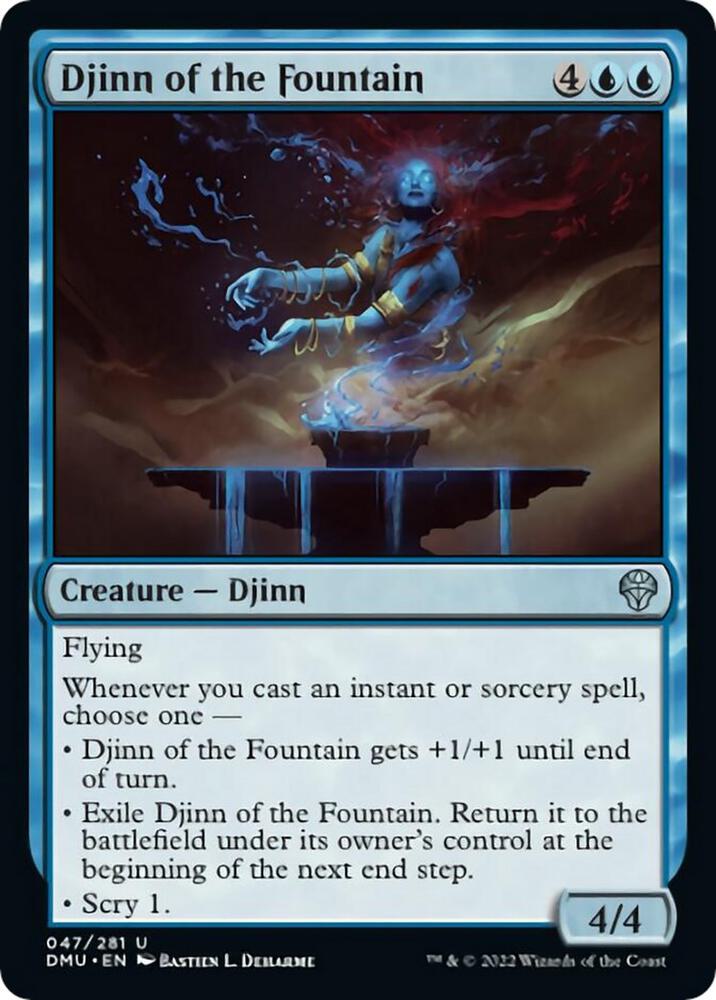 Djinn of the Fountain 47 card from Dominaria United