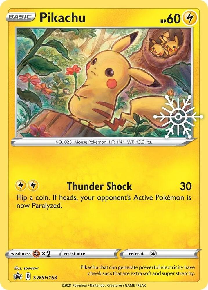 Pikachu (Holiday Calendar) SWSH153 card from SWSH: Sword & Shield Promo Cards