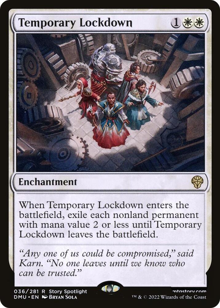 Temporary Lockdown 36 card from Dominaria United