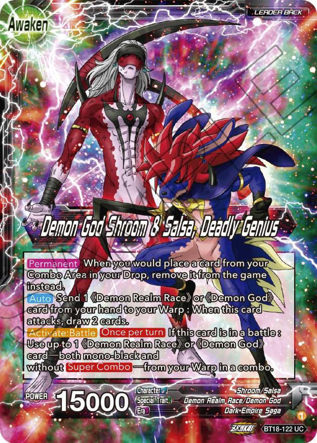 Shroom & Salsa // Demon God Shroom & Salsa, Deadly Genius BT18-122 card from Dawn of the Z-Legends