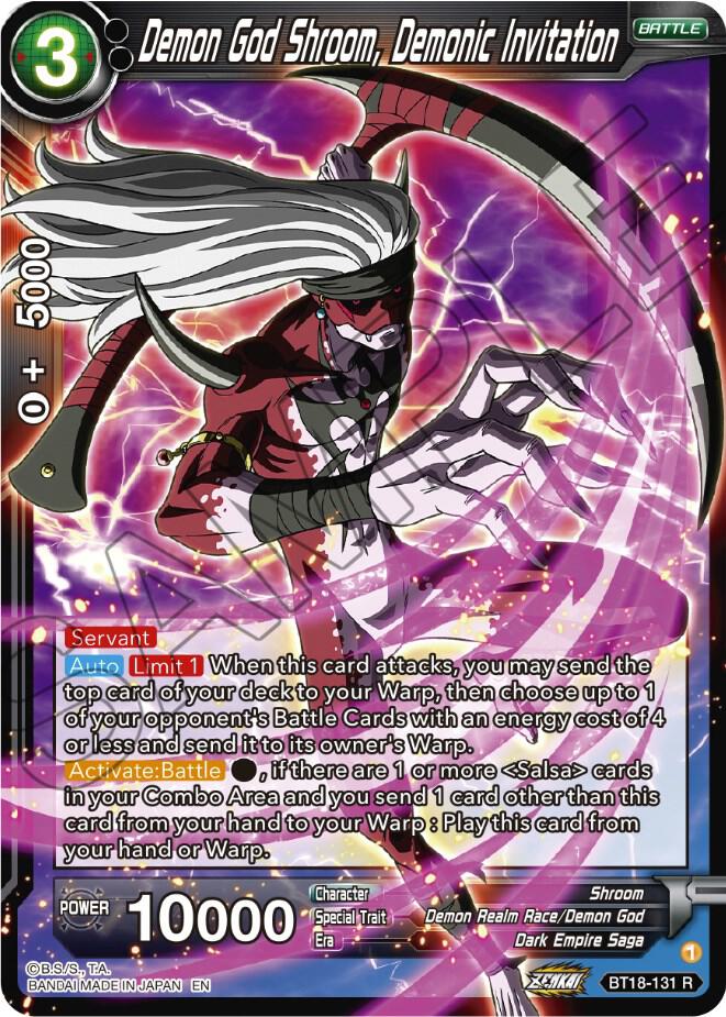 Demon God Shroom, Demonic Invitation BT18-131 card from Dawn of the Z-Legends
