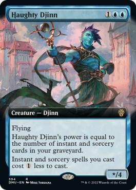 Haughty Djinn (Extended Art) 394 card from Dominaria United