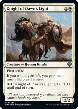 Knight of Dawn's Light 23 card from Dominaria United