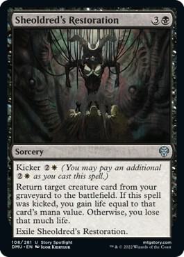Sheoldred's Restoration 108 card from Dominaria United