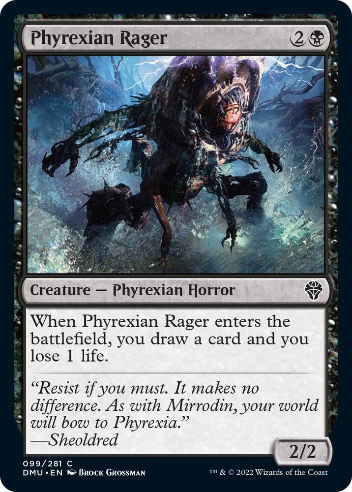 Phyrexian Rager 99 card from Dominaria United
