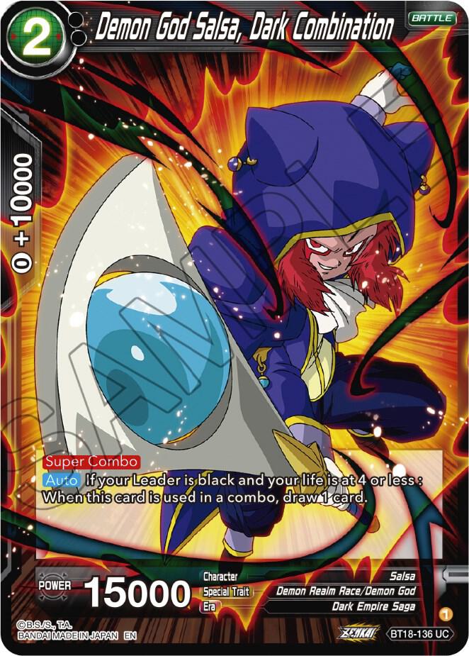 Demon God Salsa, Dark Combination BT18-136 card from Dawn of the Z-Legends