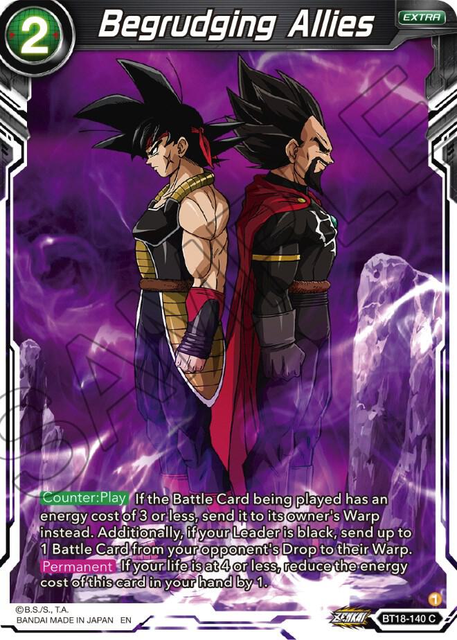 Begrudging Allies BT18-140 card from Dawn of the Z-Legends
