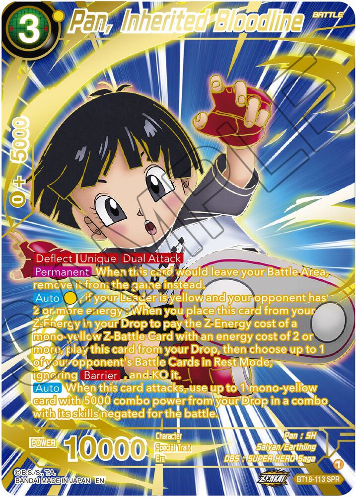 Pan, Inherited Bloodline (SPR) BT18-113 card from Dawn of the Z-Legends